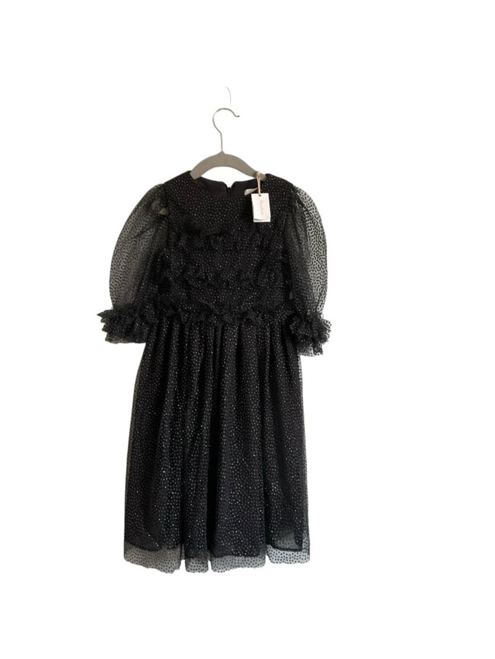 Patachou Girls Polka-dot Tulle Dress Size  8Y Black Party Special Occasion